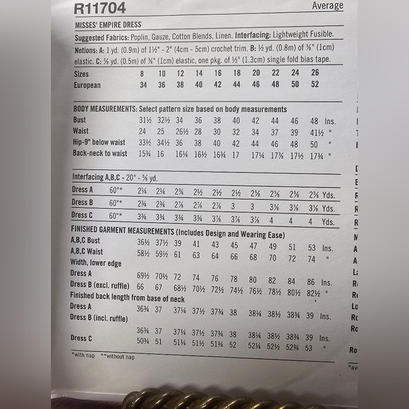 Simplicity Sewing Pattern Dress R11704 - Picture 4 of 4